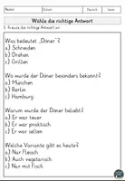 Vorschau - Arbeitsblätter - Geschichte des Döners Lesen und Verstehen Arbeitsblätter mit Lesetext, Fragen - Seite 3