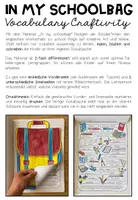 Vorschau - Arbeitsblätter - SCHOOL THINGS - In my schoolbag (Vocabulary Craftivity) - Seite 1