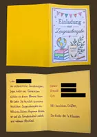 Vorschau - Mal- und Bastelvorlagen - Einladung Zeugnisübergabe Abschluss Grundschule Klasse 4 - Seite 1