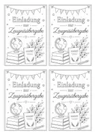 Vorschau - Mal- und Bastelvorlagen - Einladung Zeugnisübergabe Abschluss Grundschule Klasse 4 - Seite 2