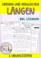 Vorschau - Arbeitsblätter - Arbeitsblätter Längen (Lernbereich Längen ordnen und vergleichen) - Deckblatt