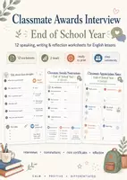 Vorschau - Arbeitsblätter - Classmate Awards Interview | End of School Year Englisch | Speaking, Writing & Reflection zum Schuljahresende - Deckblatt