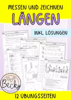 Vorschau - Arbeitsblätter - Arbeitsblätter Längen (Lernbereich messen und zeichnen) - Deckblatt