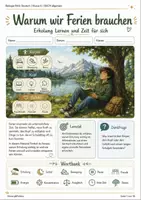 Vorschau - Arbeitsblätter - Warum wir Ferien brauchen Erholung Lernen und Zeit für sich - Deckblatt