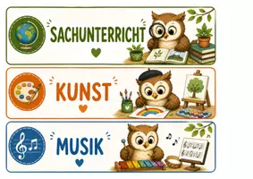 Vorschau - Präsentationen/Tafelbilder - Tagestransparenz Eulenklasse - Klassentier Eule - Seite 1