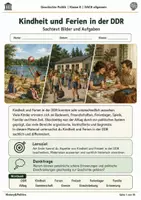 Vorschau - Arbeitsblätter - Kindheit und Ferien in der DDR Sachtext Bilder und Aufgaben - Deckblatt