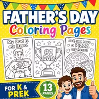 Vorschau - Arbeitsblätter - Father's Day Coloring Sheets | Cute Pun Pages, Superhero & Trophy Activities - Deckblatt