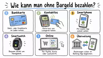 Vorschau - Arbeitsblätter - Arbeitsblätter zum Thema "Wie kann man ohne Bargeld bezahlen?" + Lösung & MP3 + Mindmap + Infografik - Seite 1