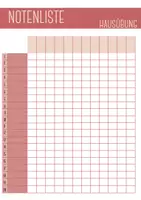 Vorschau - Anderer Materialtyp - Notenliste, Mitarabeitsaufzeichung, Hausübungsaufzeichnung - Deckblatt