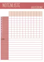 Vorschau - Anderer Materialtyp - Notenliste, Mitarabeitsaufzeichung, Hausübungsaufzeichnung - Seite 1
