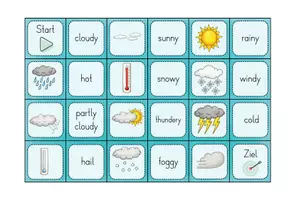 Vorschau - Spiele - Weather Domino & Gedächtnisspiel I Englisch Grundschule I Weather Words - Seite 1