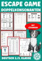 Vorschau - Arbeitsblätter - Doppelkonsonanten Escape Game Deutsch 3. Klasse - Deckblatt