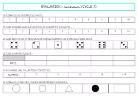 Aperçu - Préparation de séance / Séance complète - Evaluation : phonologie, numération, écriture (CYCLE 1 : PS/MS/GS) (couleur) - Page 1