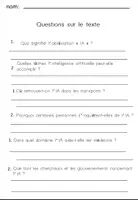 Aperçu - Feuilles d'exercices - L’intelligence artificielleCompréhension de Lecture - Page 2