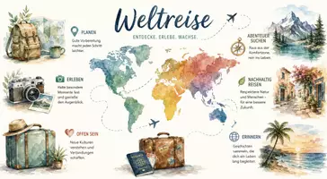 Vorschau - Arbeitsblätter - Arbeitsblätter zum Thema "Was genau ist eine Weltreise?" + Lösung & MP3 + Infografik - Seite 3