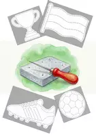 Vorschau - Mal- und Bastelvorlagen - Prickelbilder Fußball (4 Motive) - Deckblatt