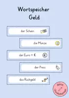 Vorschau - Präsentationen/Tafelbilder - Wortspeicher zum Thema Geld (Euro) - Deckblatt