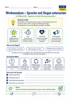 Vorschau - Stundenentwürfe - Werbeanalyse einfach erklärt – Arbeitsblätter mit Lösungen für Klasse 9/10 | Werbung untersuchen & bewerten - Seite 1
