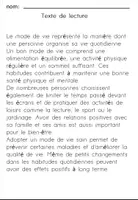 Aperçu - Feuilles d'exercices - mode de vieCompréhension de Lecture - Page 1