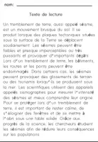 Aperçu - Feuilles d'exercices - Le tremblement de terreCompréhension de Lecture - Page 1