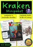 Vorschau - Arbeitsblätter - Kraken & Tintenfische | Materialpaket | differenziert | Klasse 2, 3, 4, 5 - Seite 1