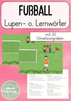 Vorschau - Stationenlernen - Wimmelbild mit 30 Fußball-/Lernwörtern/Lupenwörter - Deckblatt