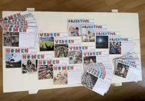 Vorschau - Bildkarten - Wortarten zu Bildern - Schreibaufträge - Deckblatt
