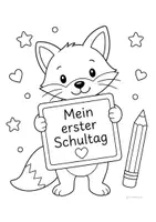 Vorschau - Arbeitsblätter - Fuchsklasse Ausmalbilder zur Einschulung - Seite 1