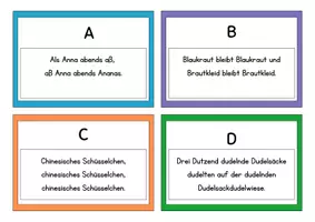 Vorschau - Spiele - Zungenbrecher-Kartei ABC (Buchstabenfest, Freiarbeit...) - Seite 3