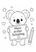 Vorschau - Arbeitsblätter - Koalaklasse Ausmalbilder zur Einschulung - Seite 1