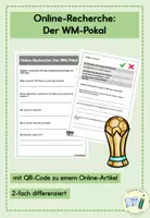Vorschau - Arbeitsblätter - Fußball WM 2026 - Online-Recherche: Der Pokal - Deckblatt