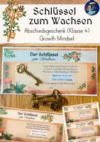 Vorschau - Mal- und Bastelvorlagen - Abschiedsgeschenk: Schlüssel zum Wachsen/ Schlüssel zum Erfolg - Deckblatt