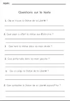 Aperçu - Feuilles d'exercices - La Statue de la LibertéCompréhension de Lecture - Page 2