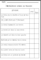 Aperçu - Feuilles d'exercices - La Statue de la LibertéCompréhension de Lecture - Page 3