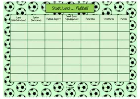 Vorschau - Spiele - Fußball WM - Stadt Land Fußball - Deckblatt