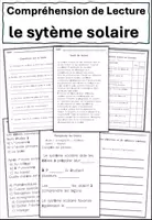 Aperçu - Feuilles d'exercices - Le système solaireCompréhension de Lecture - Page de couverture