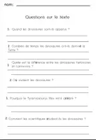Aperçu - Feuilles d'exercices - Les dinosauresCompréhension de Lecture - Page 2
