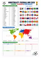 Vorschau - Arbeitsblätter - Fußball-WM 2026 – Länder, Flaggen & Kontinente zuordnen - Seite 1