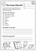 Vorschau - Arbeitsblätter - Sommer Ferienheft Klasse 3 | Mathe - Seite 1