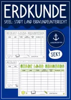 Vorschau - Spiele - Stadt, Land, Erdkunde: Spiel für den Erdkundeunterricht zum Schuljaahresende & Vertretungsstunden - Deckblatt