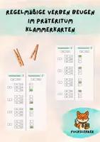 Vorschau - Arbeitsblätter - Klammerkarten regelmäßige Verben Präteritum - Deckblatt