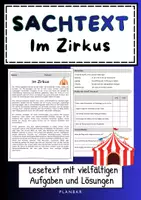 Vorschau - Arbeitsblätter - Sachtext: Im Zirkus | Leseverständnis (4.-7. Klasse) - Deckblatt