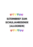 Vorschau - Anderer Materialtyp - Elternbriefe zum Schuljahresende | 6 Vorlagen + Feriengrüße + Urkunde - Seite 1