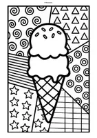 Vorschau - Mal- und Bastelvorlagen - Sommer: Eis Pop Art Ausmalbilder (Kunst/Vertretung) - Seite 1