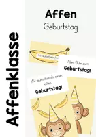 Vorschau - Poster - AFFENKLASSE - Geburtstagskarte - Deckblatt