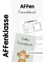 Vorschau - Anderer Materialtyp - AFFENKLASSE - Freundebuch - Deckblatt