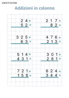 anteprima - Esercizi - Esercitazione Matematica addizioni e sottrazioni in colonna - Pagina di copertina
