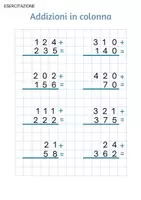 anteprima - Esercizi - Esercitazione Matematica addizioni e sottrazioni in colonna - Pagina 1