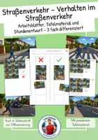 Vorschau - Stundenentwürfe - Straßenverkehr - Verhalten im Straßenverkehr (3-fach differenzierte Arbeitsblätter mit Stundenentwurf und Tafelmaterial) - Deckblatt