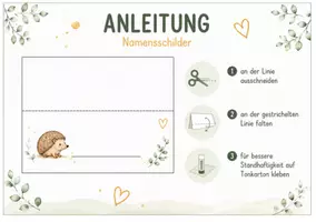 Vorschau - Anderer Materialtyp - Namensschilder zum Schulbeginn – 8 liebevolle Motive für den Schulstart - Seite 1